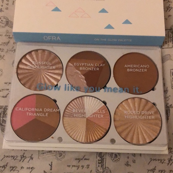 OFRA On The Glow 6 Pan Highlighting & Bronzer Palette 60g NIB - Picture 4 of 11